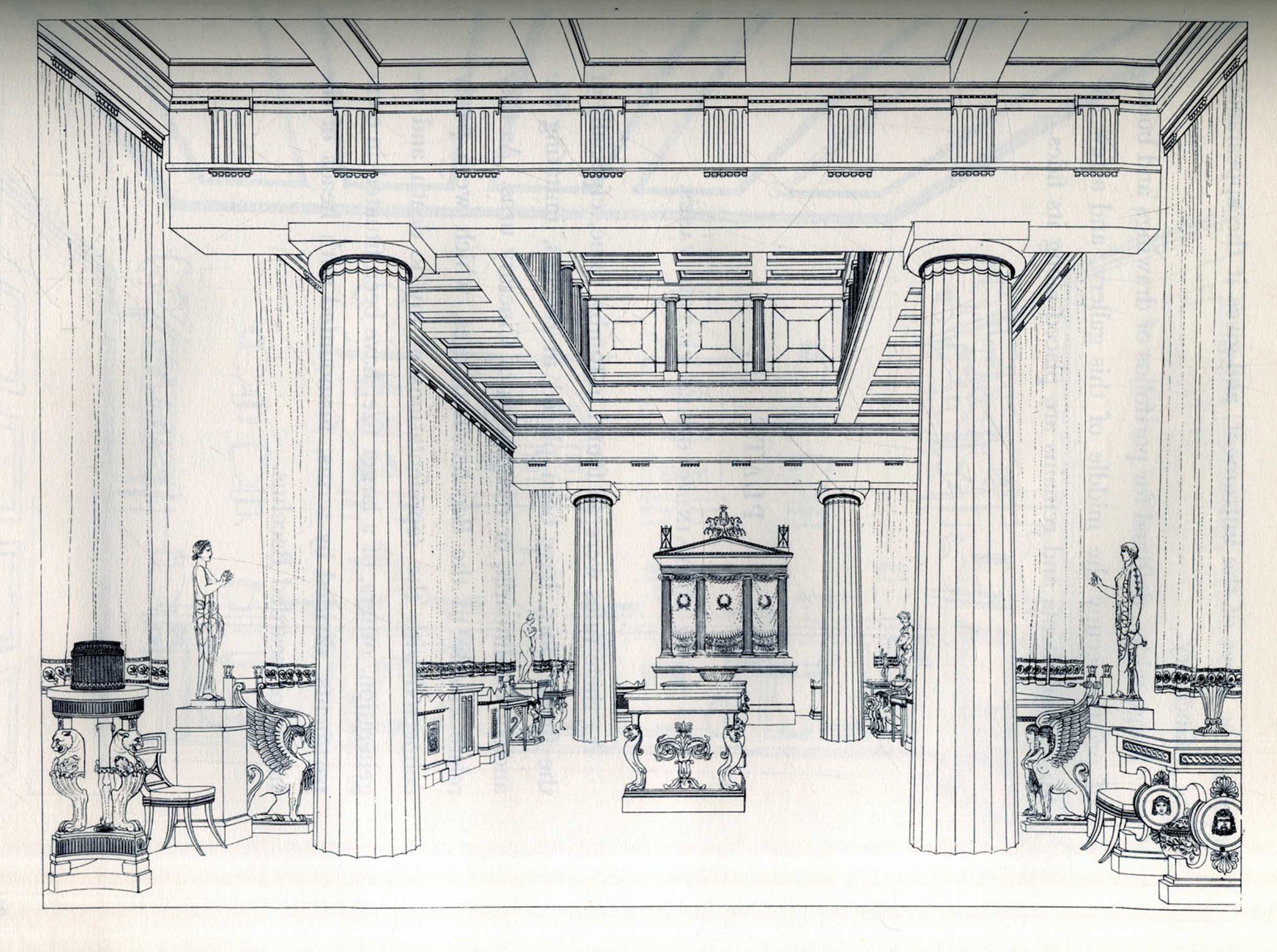 Architectural Drawing Thomas Hope Household Furniture 1802