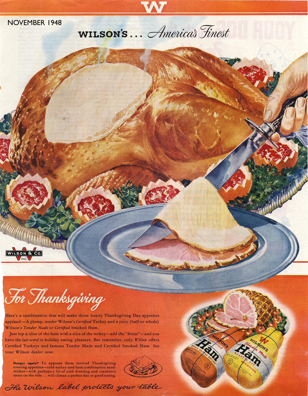 Turkeys at Thanksgiving, advertising images