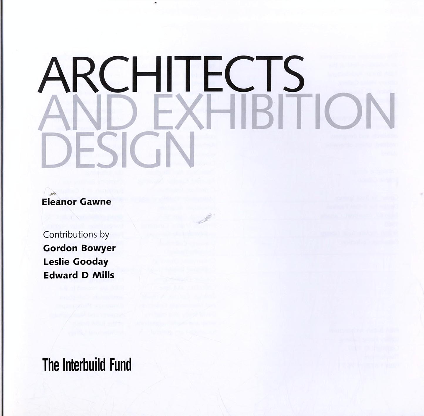 Architects and Exhibition Design, exhibition catalogue,