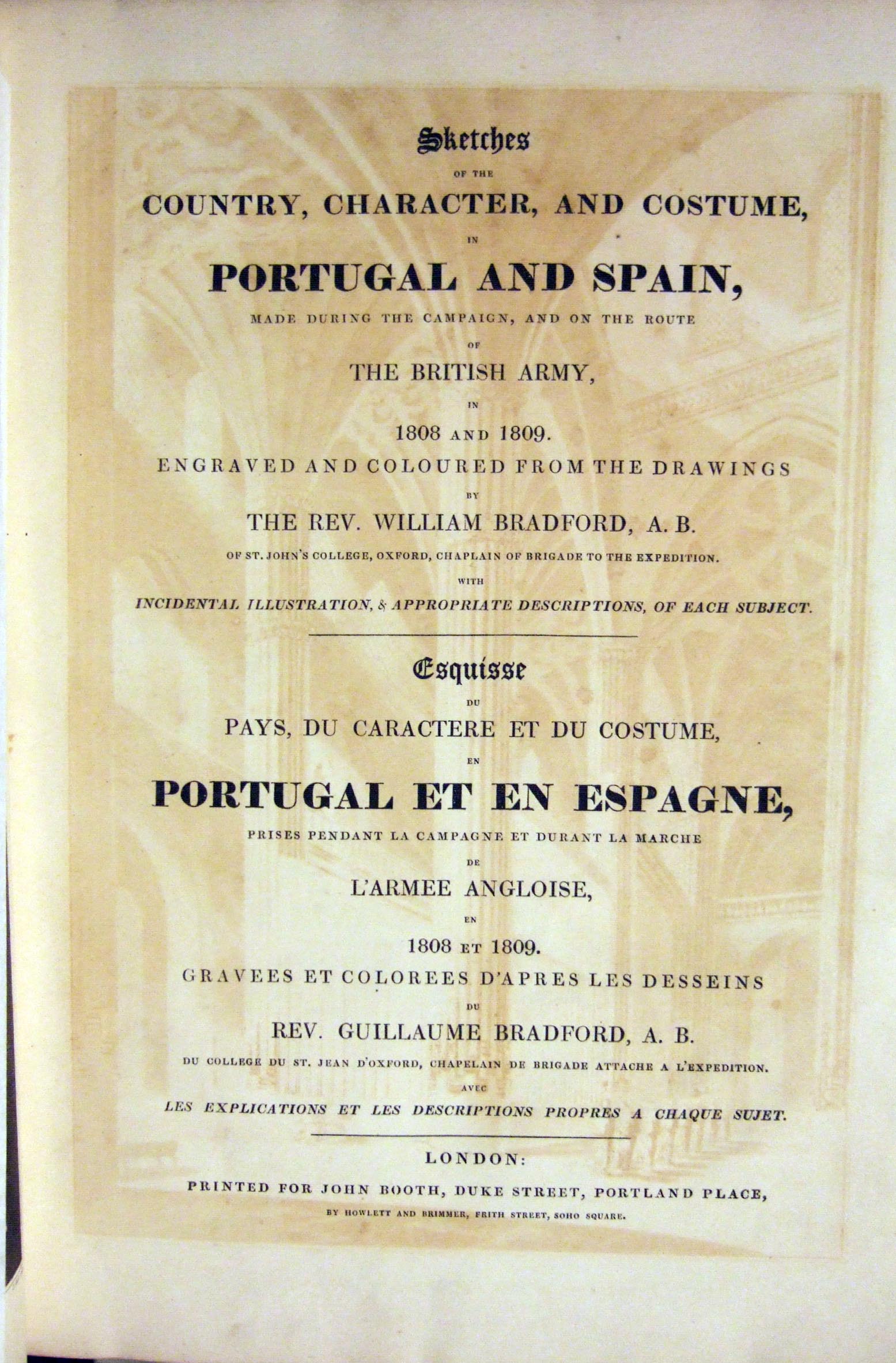 RBSC,William Bradford,, Sketches of... Portugal and Spain, London 1809