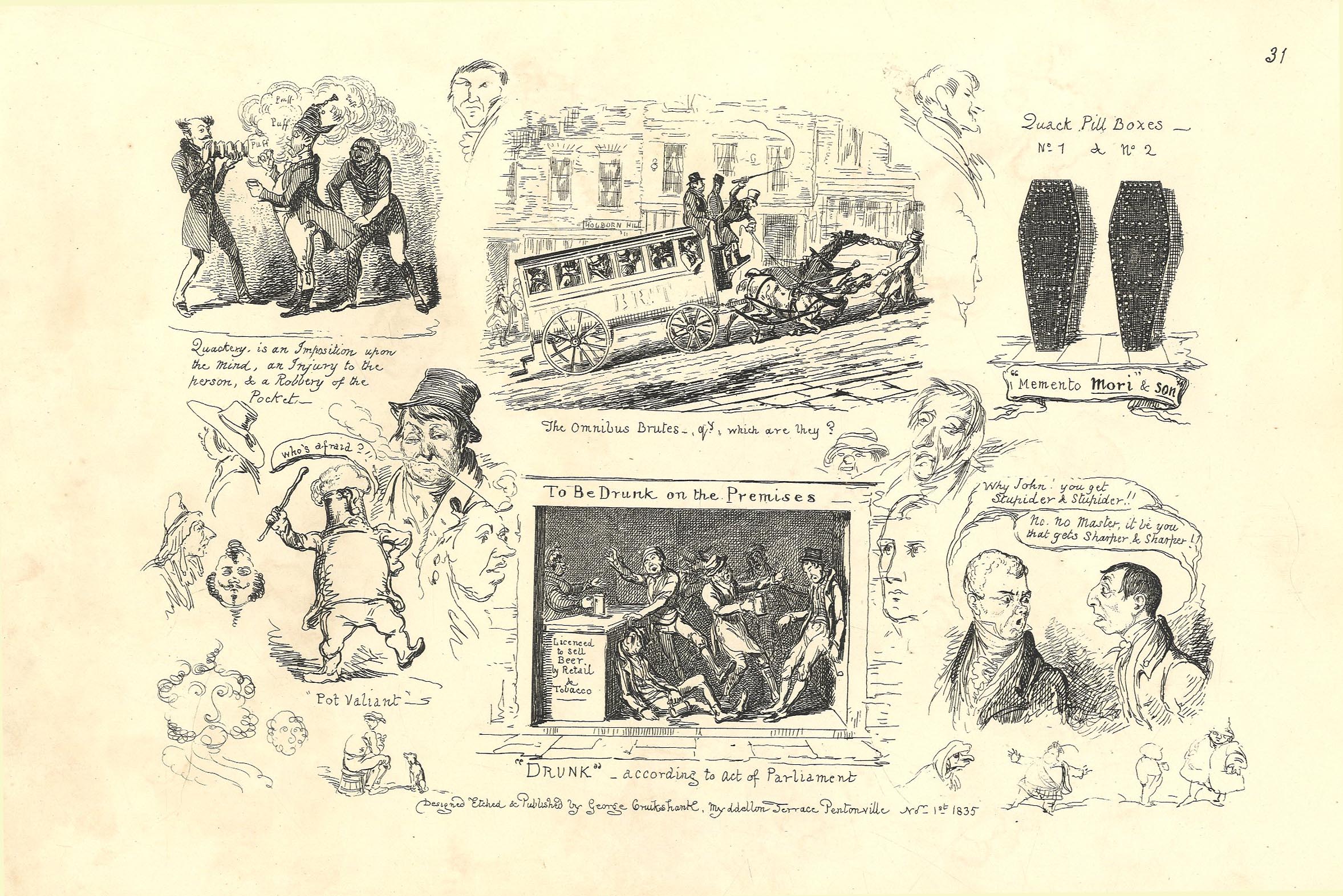 George Cruikshank My Sketch Book 1834 Parts I II III IV - G. Gosen